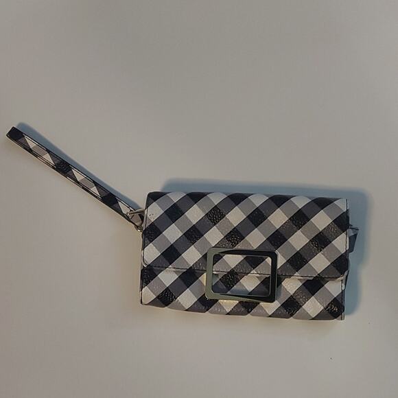 Talbots Black /White Wristlet Zip Closure Mimimalist Classic Preppy Prints Retro - Picture 1 of 10
